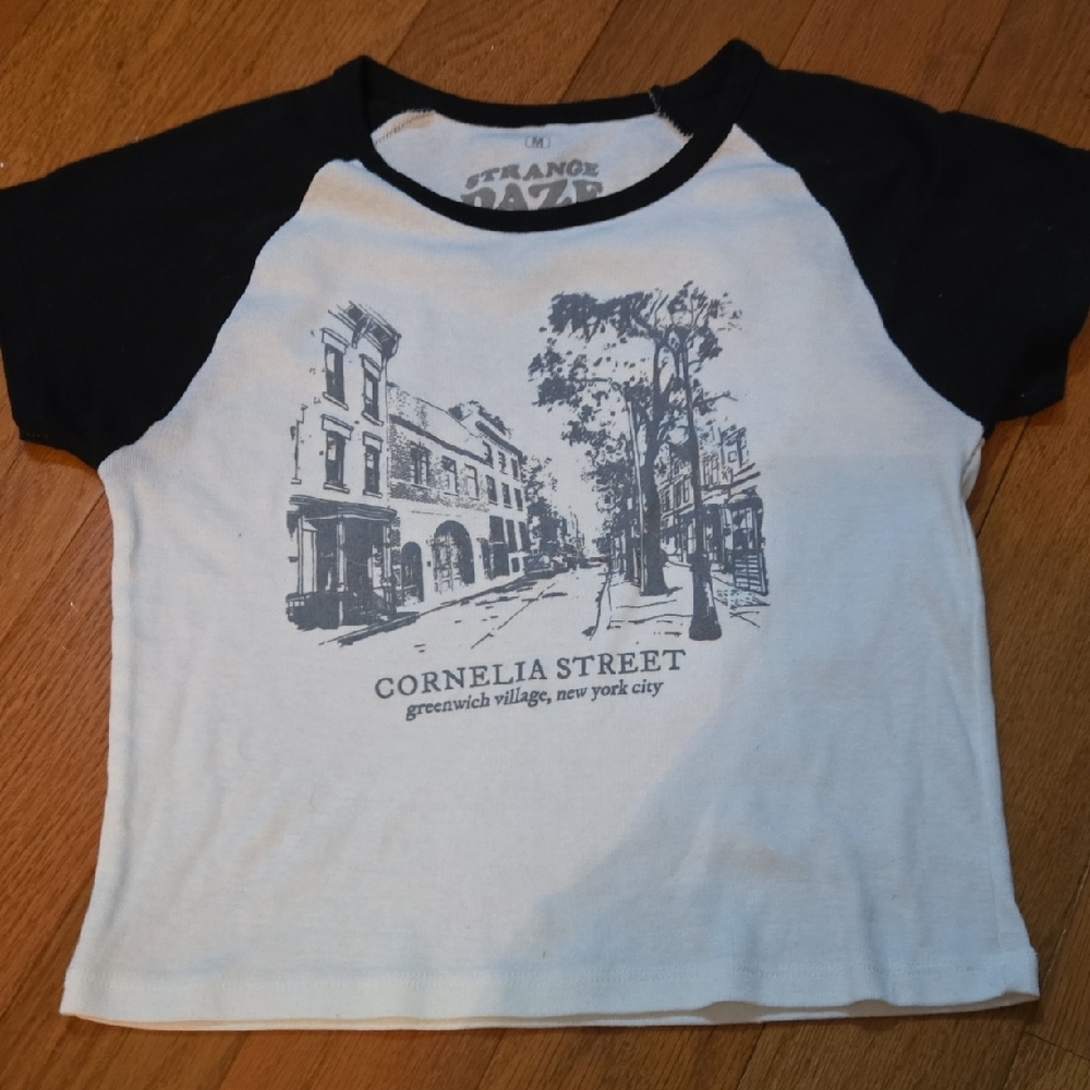 Cornelia Street Kids Raglan Tee - Black and White